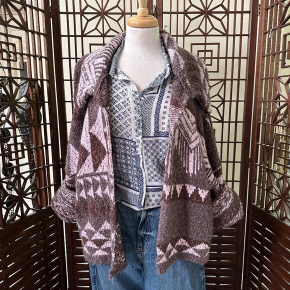 Free People One And Another Geometric Slouchy Cardigan XS - Picture 1 of 8